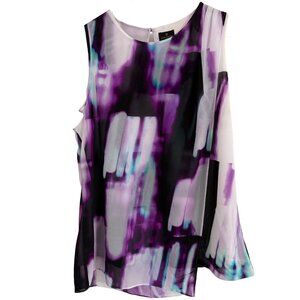 Worthington petite sleeveless top, Purple and blue, flowy layering effect